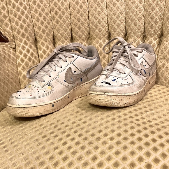 Nike Air Force 1 LV8 3 GS 'Paint Splatter - White' DJ2598-100 - Picture 1 of 7